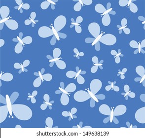 Cute Butterflies Seamless Pattern
