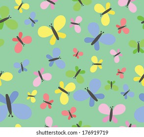 Cute Butterflies Seamless Pattern