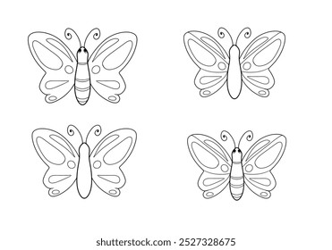 cute butterflies with simple and cute patterned wings