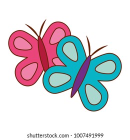 cute butterflies spring animal outline