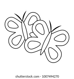 cute butterflies spring animal outline