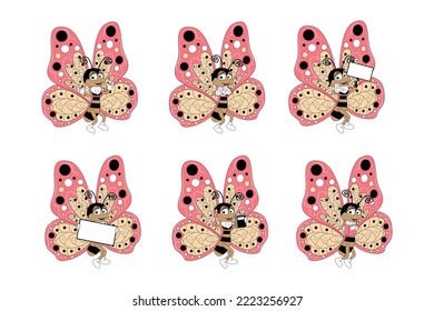 cute butterfly animal cartoon graphic