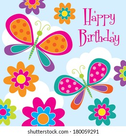 Cute Butterfly Birthday Design