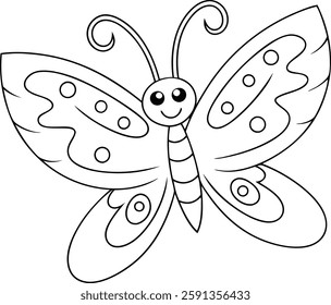 Cute Butterfly Coloring Page for Kids Easy And Fun Design