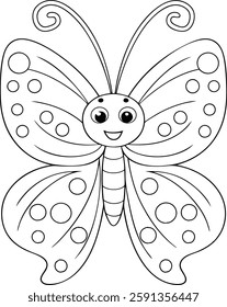Cute Butterfly Coloring Page for Kids Easy And Fun Design
