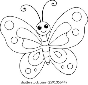 Cute Butterfly Coloring Page for Kids Easy And Fun Design