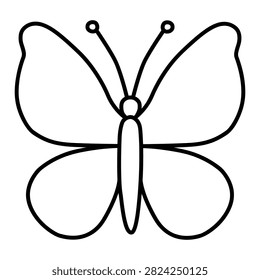 Cute Butterfly Coloring Page for Kids. Fun Animal Coloring Page, A Butterfly with Easy Black and White Line Art with Bold Simple Outlines and Large Coloring Areas. Fun Insect Animal Theme with a Beautiful Butterfly and Cute Insect Coloring Page Perfect for Kids, Toddlers, Preschoolers, Kindergarten Students, Homeschool Activities Printable and Creative Learning Fun.