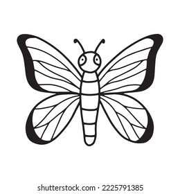 Cute butterfly. Doodle style. Vector illustration.