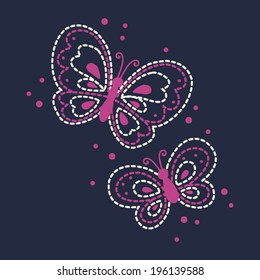 Cute Butterfly Embroidery