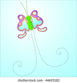 A cute butterfly flying around.