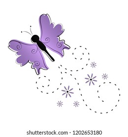 Cute butterfly flying icon. Vector illustration design