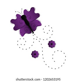 Cute butterfly flying icon. Vector illustration design