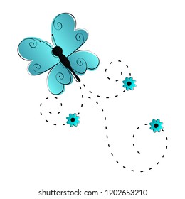 Cute butterfly flying icon. Vector illustration design