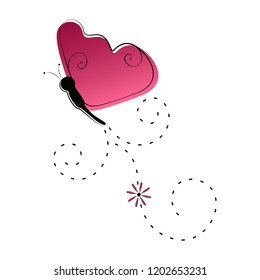 Cute butterfly flying icon. Vector illustration design