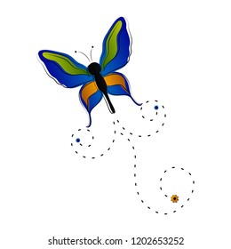 Cute butterfly flying icon. Vector illustration design