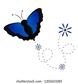Cute butterfly flying icon. Vector illustration design