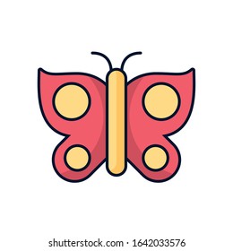 cute butterfly flying isolated icon vector illustration design
