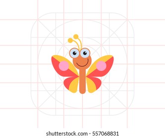Cute butterfly icon