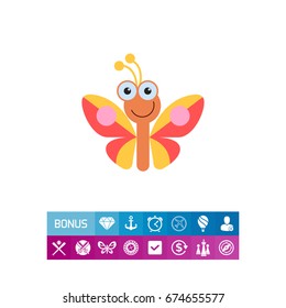 Cute butterfly icon