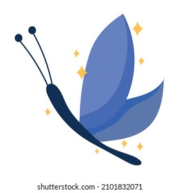 icono de la mariposa linda aislado