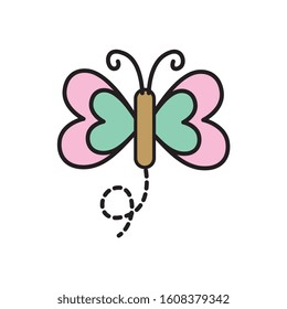 cute butterfly icon isolated. vector illustration