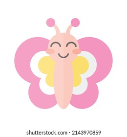 cute butterfly insect flying character