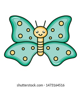 cute butterfly insect kawaii character