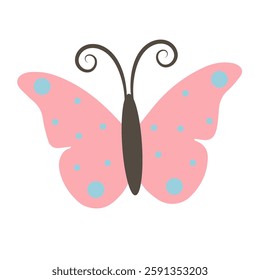 Cute butterfly isolated on white background.