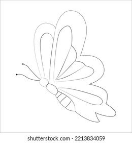 cute butterfly outlined printable coloring book page for kids