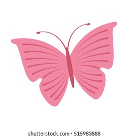 cute butterfly pink icon vector illustration design