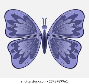 Cute butterfly. Printing on fabric. Vector illustration.