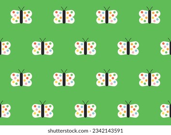 Cute butterfly seamless pattern design. Vector illustration.