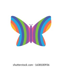 Cute butterfly silhouette, flat style icon vector illustration design