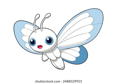 Cute Butterfly Vector Illustration - Clipart, Line Art Design.Adorable butterfly vector for clipart,  line art designs. Perfect for any project.