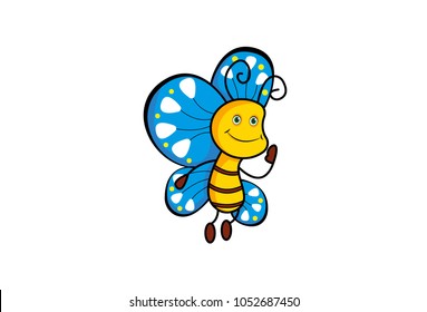 Cute Butterfly. Vector Illustration. Isolated on white background.