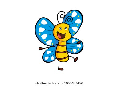 Cute Butterfly. Vector Illustration. Isolated on white background.