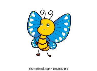 Cute Butterfly. Vector Illustration. Isolated on white background.