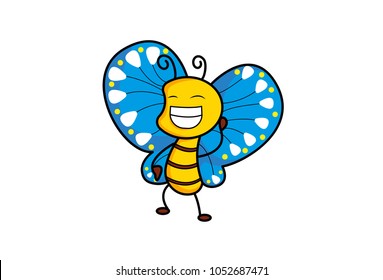 Cute Butterfly. Vector Illustration. Isolated on white background.