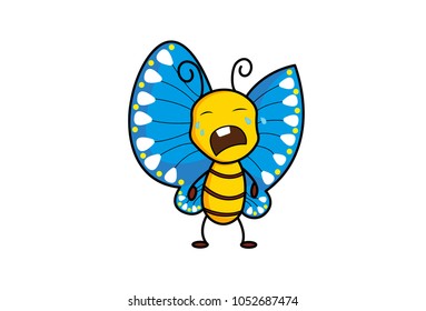 Cute Butterfly. Vector Illustration. Isolated on white background.