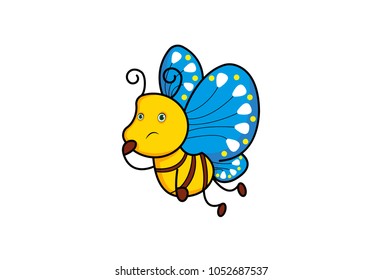 Cute Butterfly. Vector Illustration. Isolated on white background.
