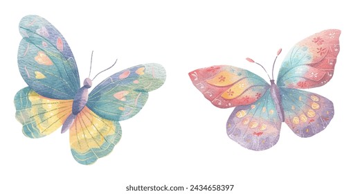 cute butterfly watercolour vector illustration
