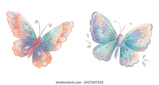 cute butterfly watercolour vector illustration