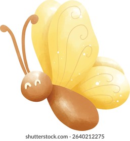 cute butterfly, cute yellow butterfly