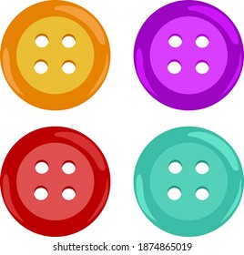 Cute buttons, illustration, vector on white background