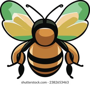 Cute Buzzing bee Cartoon happy flying vector design