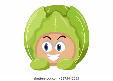 Cute Cabbage Character Design Illustration