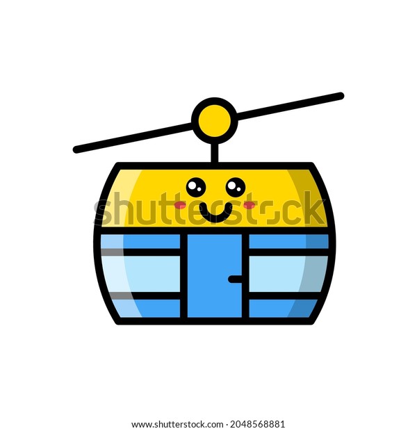 cute\
cable car cabin icon illustration vector\
graphic