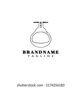 cute cable car logo cartoon icon design template black modern isolated vector illustration