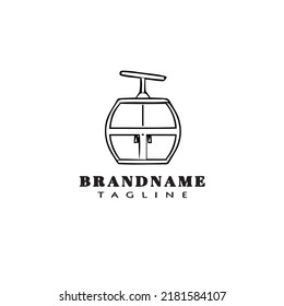 cute cable car logo cartoon icon design template black modern isolated vector illustration