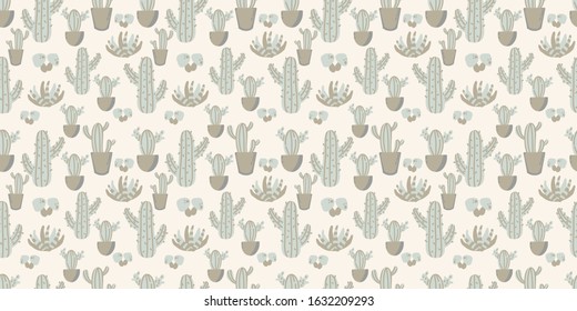 cute cactus background seamless pattern for new born baby pattern
